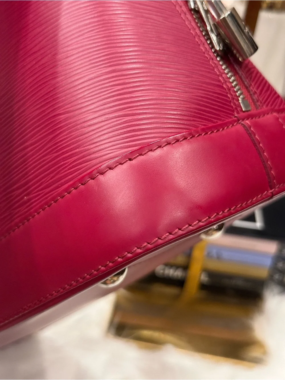 Louis Vuitton Fuchsia Epi Alma Satchel
